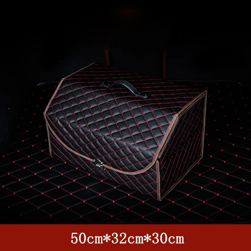 Складной органайзер для багажника автомобиля из микрофибры с вышивкой премиум