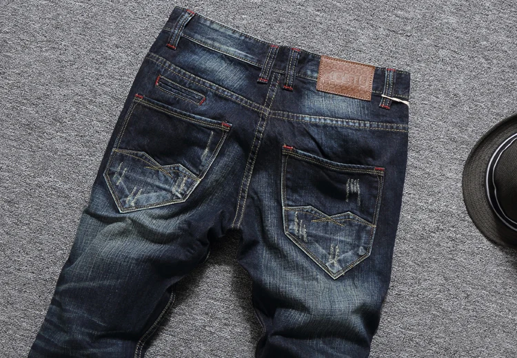 Top Quality Fashion Men Jeans Big Pocket Designer Cargo Pants Slim Fit Cotton Ripped Jeans Men Balplein Brand Classical Jeans