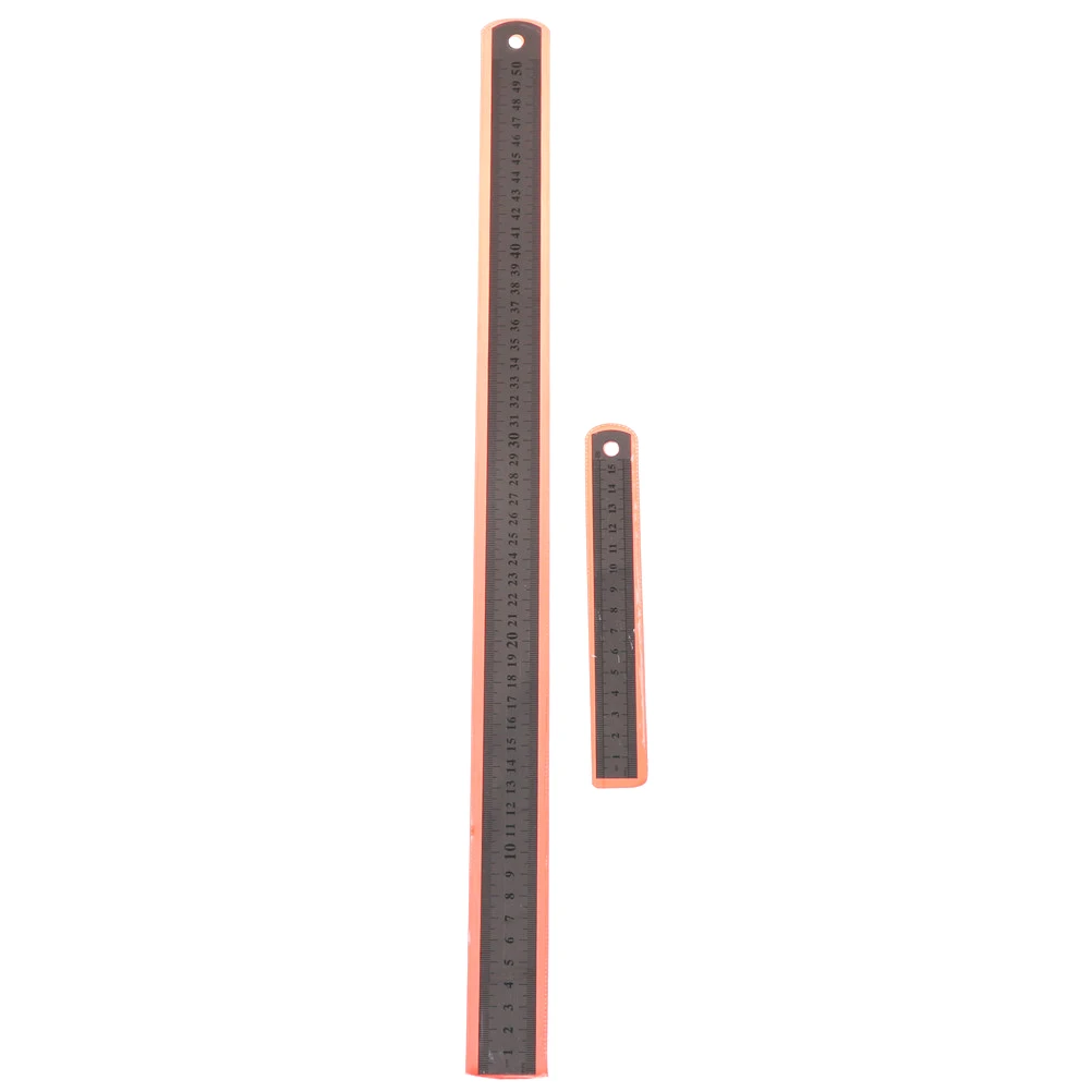 1 PCS Double Side Scale 50cm 15cm Stainless Steel Straight Ruler Measuring Tool 2 Sizes