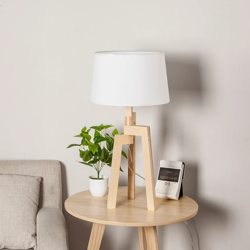 LukLoy современный минималистский настольная лампа Гостиная Спальня ночной дерево творческий украшения мода исследование Nordic текстиль настольная лампа