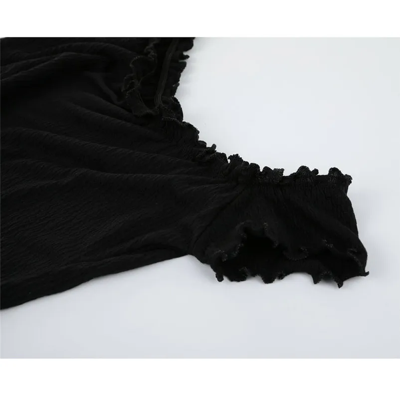 2018 Fashion summer dress women Off Shoulder Mini Dress Ladies Short Sleeve Crimping Party Black Dress vestido de festa J27#N (3)