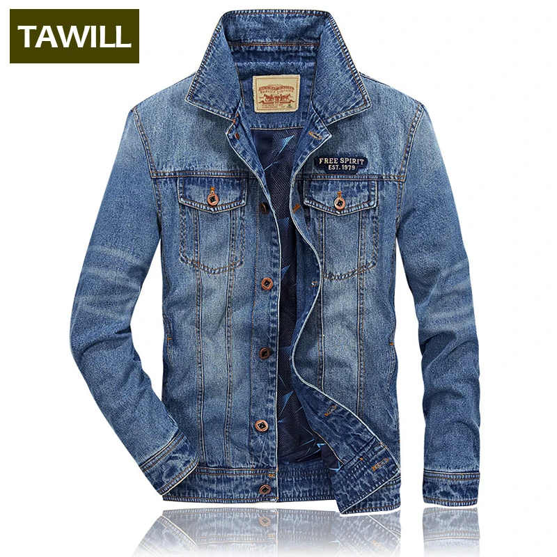 TAWILL Bomber Denim Military Men Jacket And Coats Brand Clothing Jean ...
