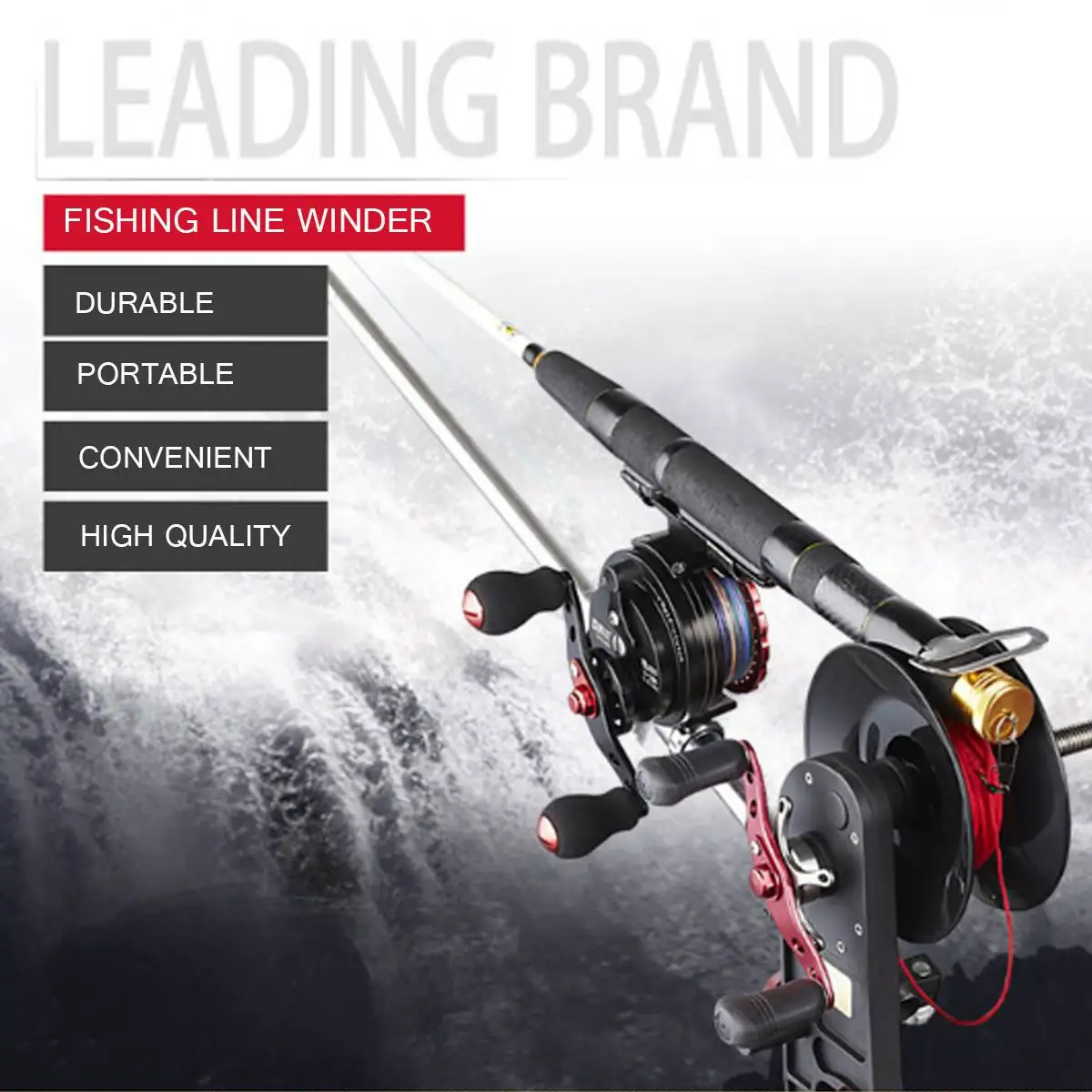 

Fishing Line Winder Spooler System Machine Baitcasting Reel Spooler Portable Aluminum Fishing Line Winder Reel Spool Station