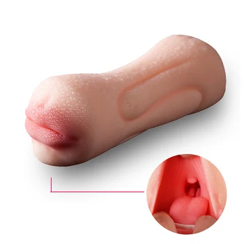 Penis Massager Silicone Aircraft Cup Male Masturbator no Vibrator Real Pussy Vagina 3D Mouth Deep Throat Adult Sex Toys for Men 4