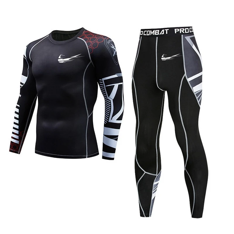 

Men Long Johns thin Thermal Underwear Sets Compression Sweat Quick Drying fitness undershirt and underpants size S to 3XL