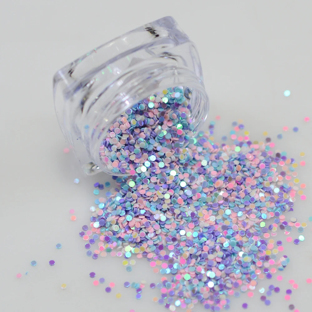 2 جرا/صندوق قوس قزح قزحي الألوان مختلطة جولة تصاميم الأزياء مسمار مجموعة ترتر براقة حبة مسمار الفن Paillettes 3d زينة نصائح Y04