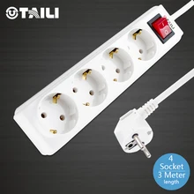 TAILI бренд Офис Мощность полосы 4 розетки переменного тока ЕС Защита от всплесков напряжения Зарядное устройство# TL42320SG-B-OS