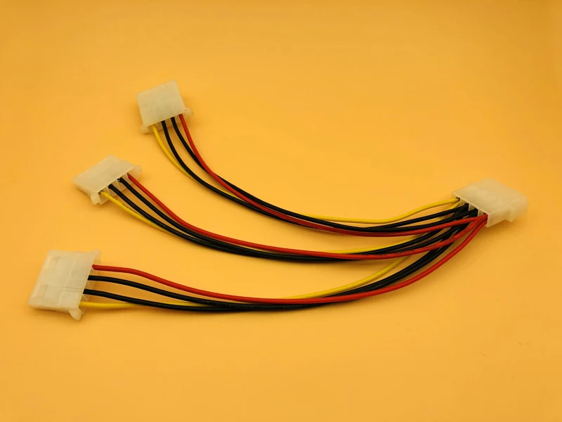 5PCS 4Pin IDE Power Cables 4Pin Molex Male to 3 Molex IDE Female Power Supply Splitter Adapter Cable for BTC Mining