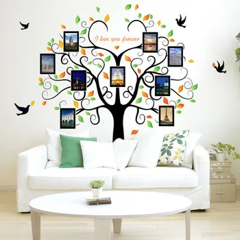 

Free Shipping DIY Photo Tree PVC Wall Decals/Adhesive Family Wall Stickers Mural Art Home Decor Stickers