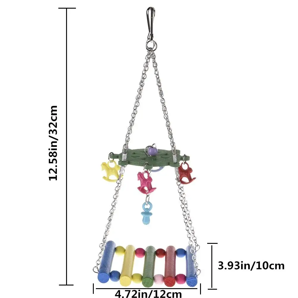 Птица красочные качели окунь Игрушка Дерево подъем лестница гамак для волнистых влюбленных попугай