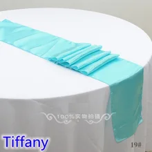 Chemin de Table en Satin de couleur Tiffany, décoration moderne pour mariage, fête de mariage, hôtel, Banquet, vente en gros