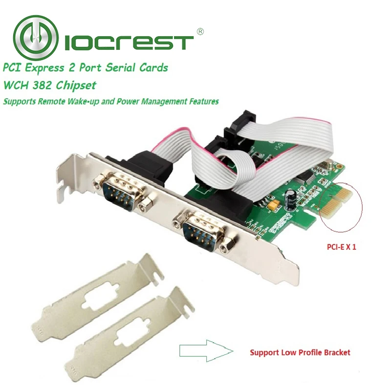 PCI 2 Port Serial RS232 DB9 Controller Adapter Card
