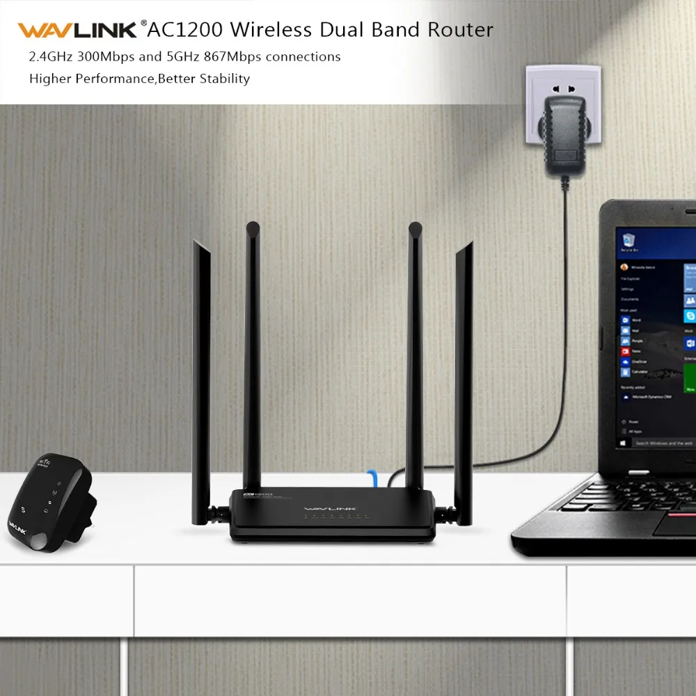 Wavlink AC1200 беспроводной Wifi роутер высокой мощности двухдиапазонный 2,4 ГГц Wifi роутер повторитель 5 ГГц с 4* 5dBi с высоким коэффициентом усиления внешняя антенна