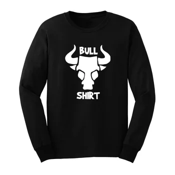 

Loo Show Mens Bull Shirt Bull Shit Funny Long Sleeve T-Shirts Casual Men Tee