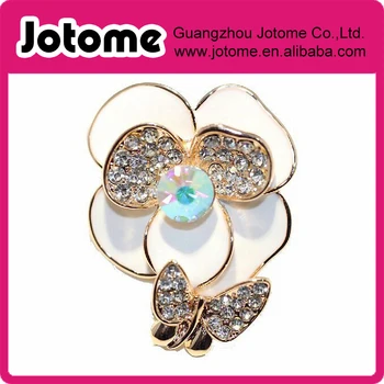 

Butterfly Flower Rhinestone Crystal Brooch Pin