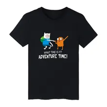 WHAT TIME IS IT? Style White Cotton Tshirt ood looking and Durable Men/Women ADVENTURE TIME shirt Street Wear with High quality