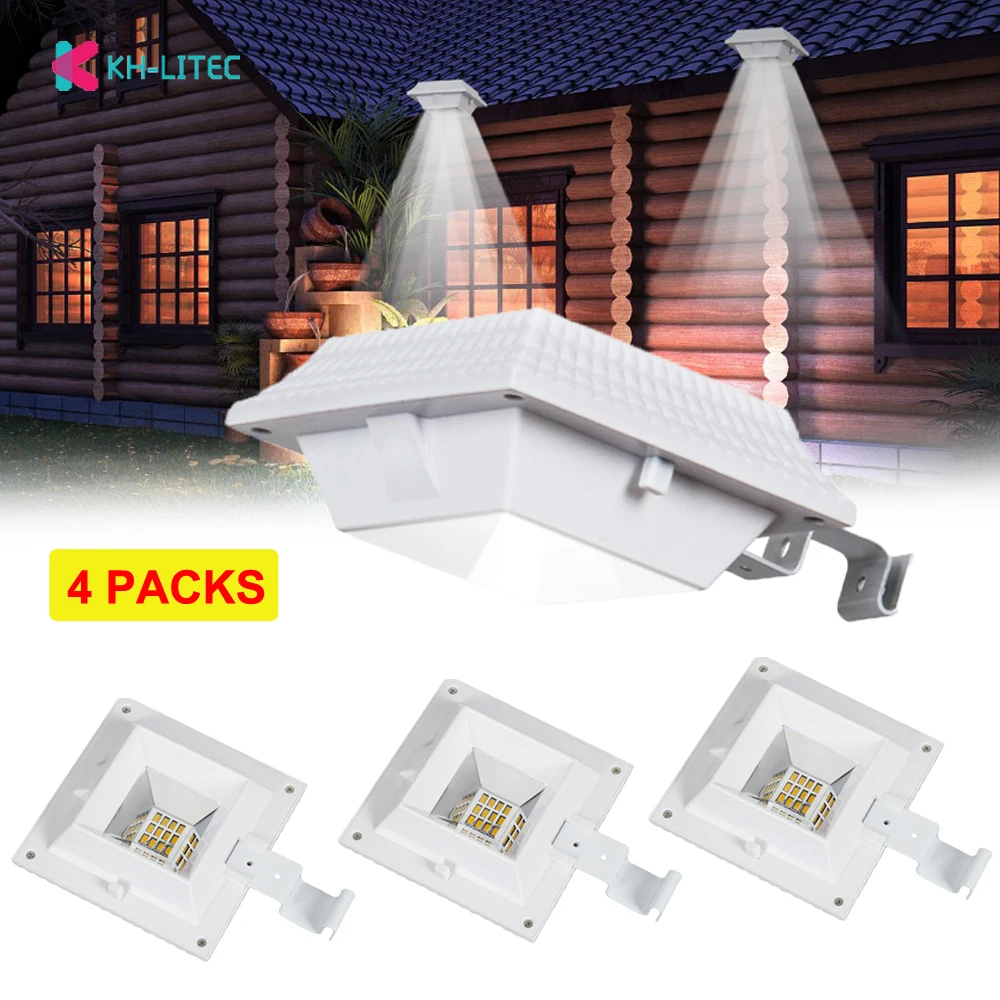 4 PCS-LED-Solar-Gutter-Utility-Outdoor-Light-Fence-Yard-Wall-Gutter-Pathway-Garden-Shed-Walkways-Sun-Power-Waterproof-Lamp