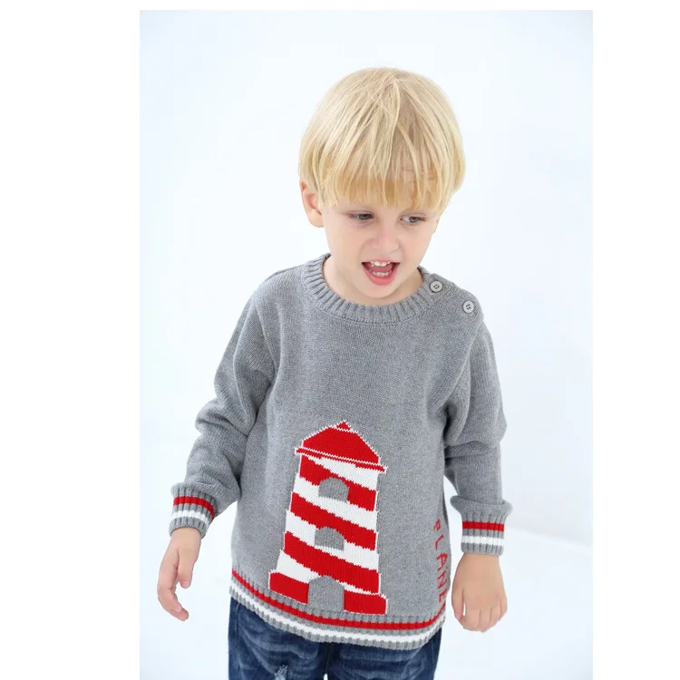 

2018 New Fashion Baby Boys Sweaters Korea Style Cartoon Children'S Sweater Spring Autumn Kids Clothes Beacon Pattern 2T-6T