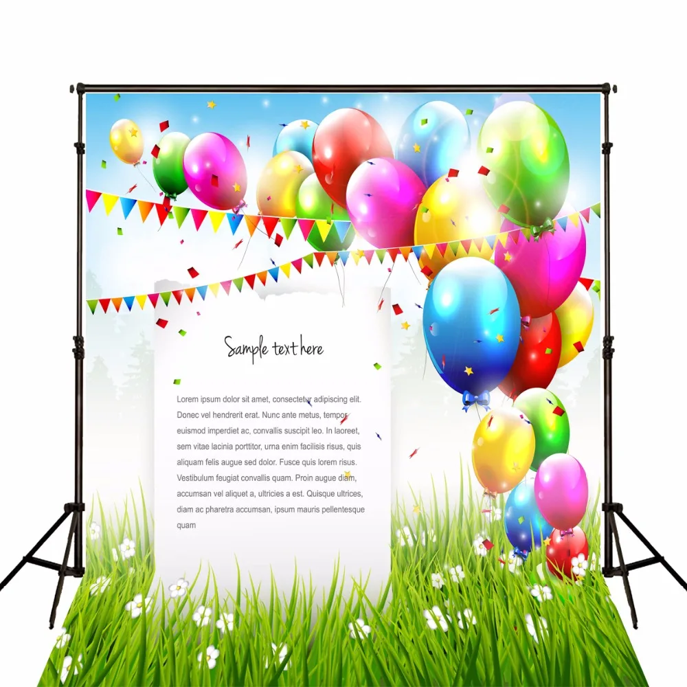 Arriere Plan De Photographie D Anniversaire 5x7 Pieds Drapeau Couleur Ballon Fond Pour Photo Ecran Vert Herbe Studio Photo Aliexpress
