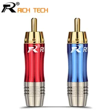 2pairs/4pcs RCA Connector Wire male Plug gold plated audio adapter blue&red pigtail speaker plug for 8MM Cable 4pcs lot diy rca plug hifi goldplated audio cable rca male audio connector gold adapter for cable