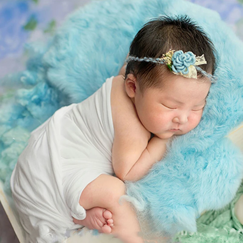 Newborn photography Backdrop props infant  Blanket fur Artificial Eight colors are optional
