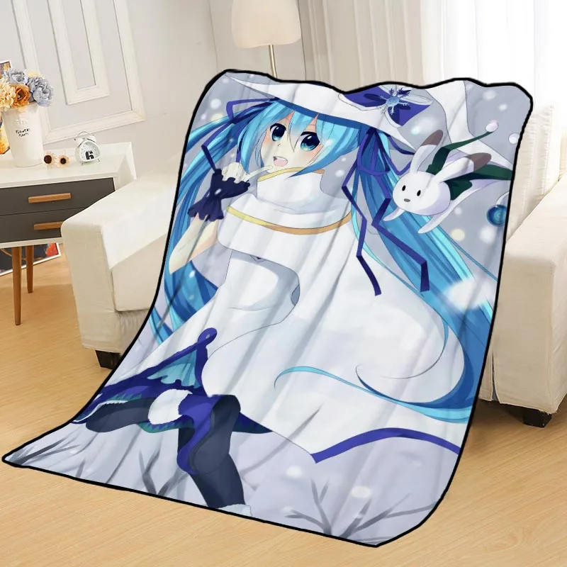На заказ Hatsune Miku Одеяла Пледы одеяло мягкое одеяло летнее одеяло аниме одеяло путешествия одеяло - Цвет: Blanket 14