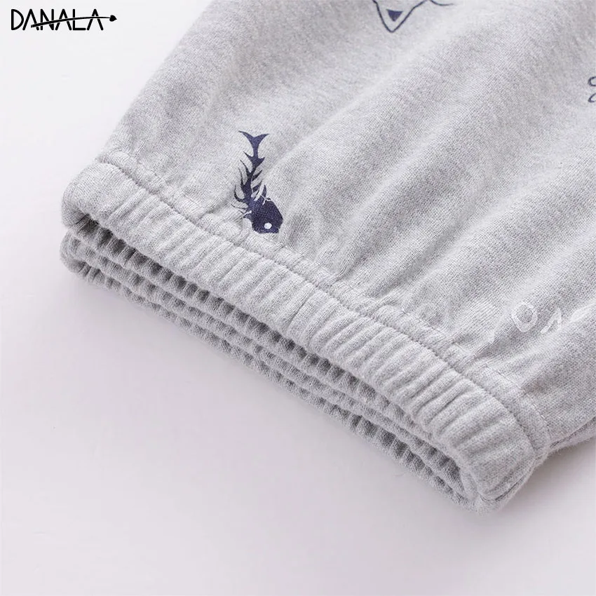 Женский пижамный комплект DANALA повседневный из футболки и брюк с коротким рукавом
