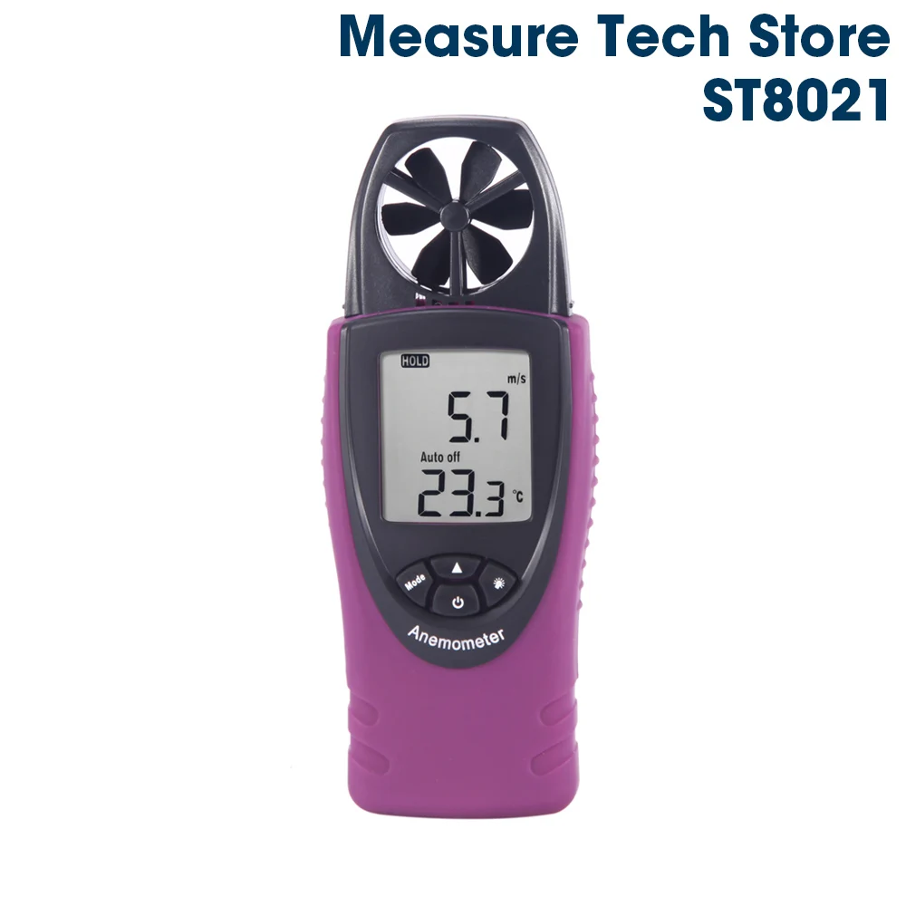 

Nicetymeter ST8021 LCD Pocket Digital Anemometer Air Wind Speed Meter Measure & Temperature Gauge with Vane Sensor & dew point