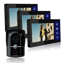 Intercomunicador video atado con alambre impermeable IP55 grado 7 Pulgadas 700TVL cámara HD Monitores de Color de Vídeo Puerta Teléfono con Desbloqueo