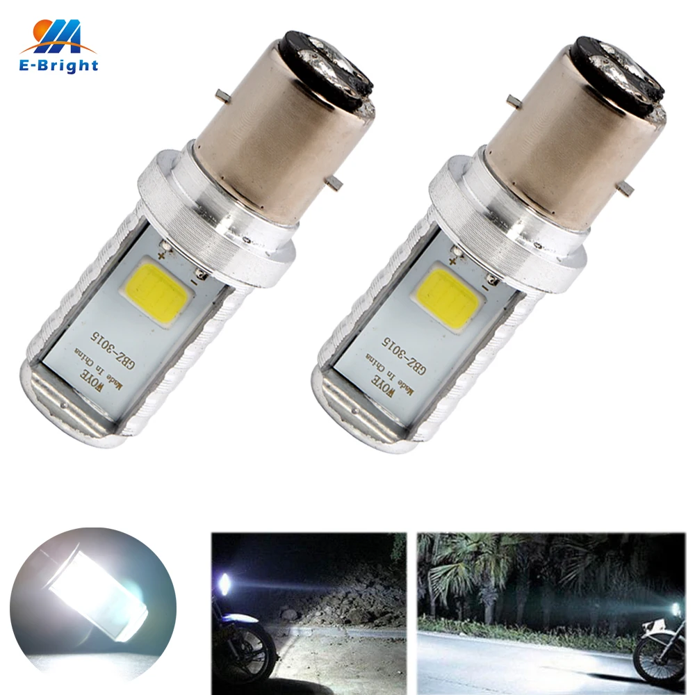 YM E Bright 2 шт. мотоцикл BA20D COB 12 Вт светодиодные лампы Ближний/Дальний свет фары 9 80 в