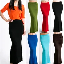 Сексуальная клубная Труба Русалка Однотонная юбка макси юбка длиной до щиколотки Rokken летняя Faldas Largas Mujer Женская одежда Jupe Longue Femme