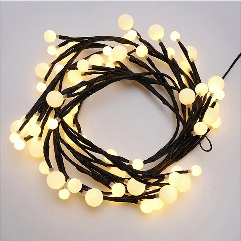 

LED String Lights Round Bulb Lamp Rattan Decoration For Christmas Festivals Party JA55