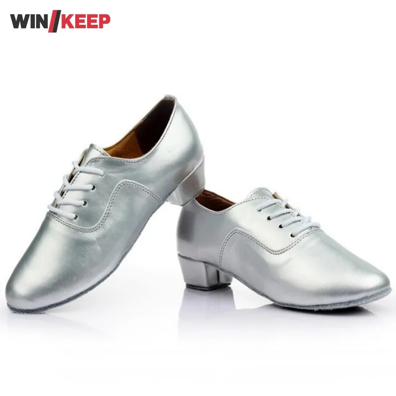 2017 New Arriva Style Black PU Latin Dance font b Shoes b font For Men font