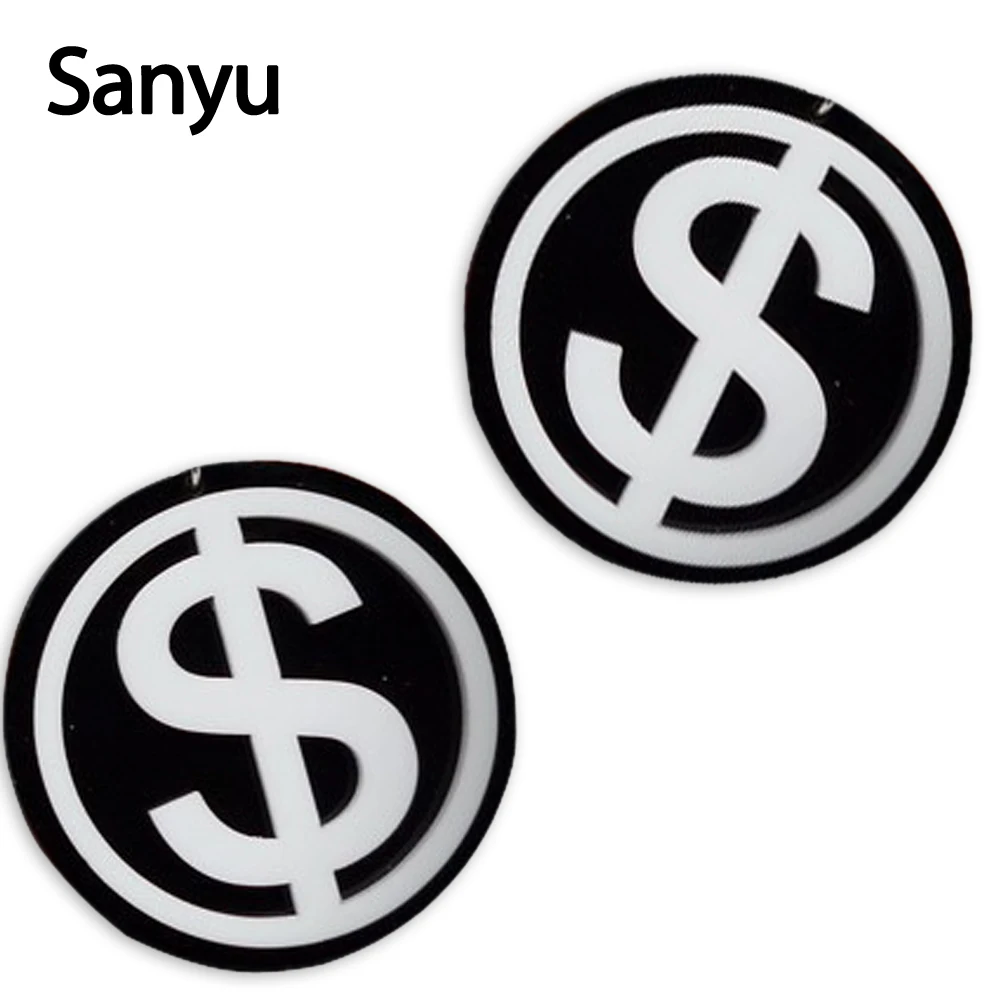 

Exaggerated Big Circle Money Logo Acrylic Drop Earrnigs Hiphop Fashion Earrings for Women Simple Design Cool Rock Female Jewelry