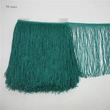 YY-tesco 10 метров 20 см широкая кружевная бахрома отделка кисточка сине-зеленая бахрома отделка латинское платье сценическая одежда кружевные аксессуары лента