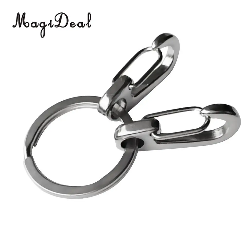 2 Pcs Stainless Steel Snorkeling Swimming Diving Quick Release Keychain Carabiner Snap Hook Quickdraw Clip with Key Chain