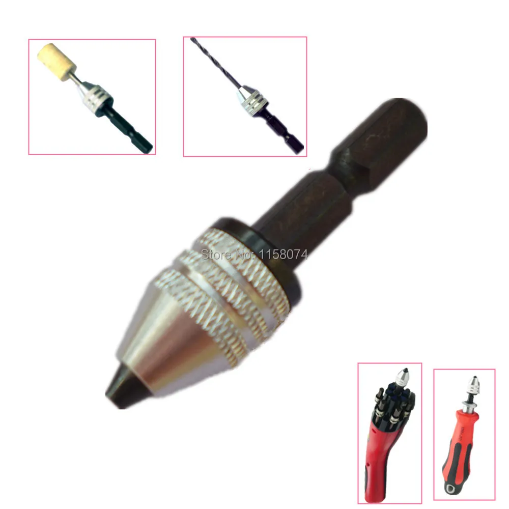 1/4 Keyless Drill Chuck Screwdriver Impact Driver Adaptor Hex Shank