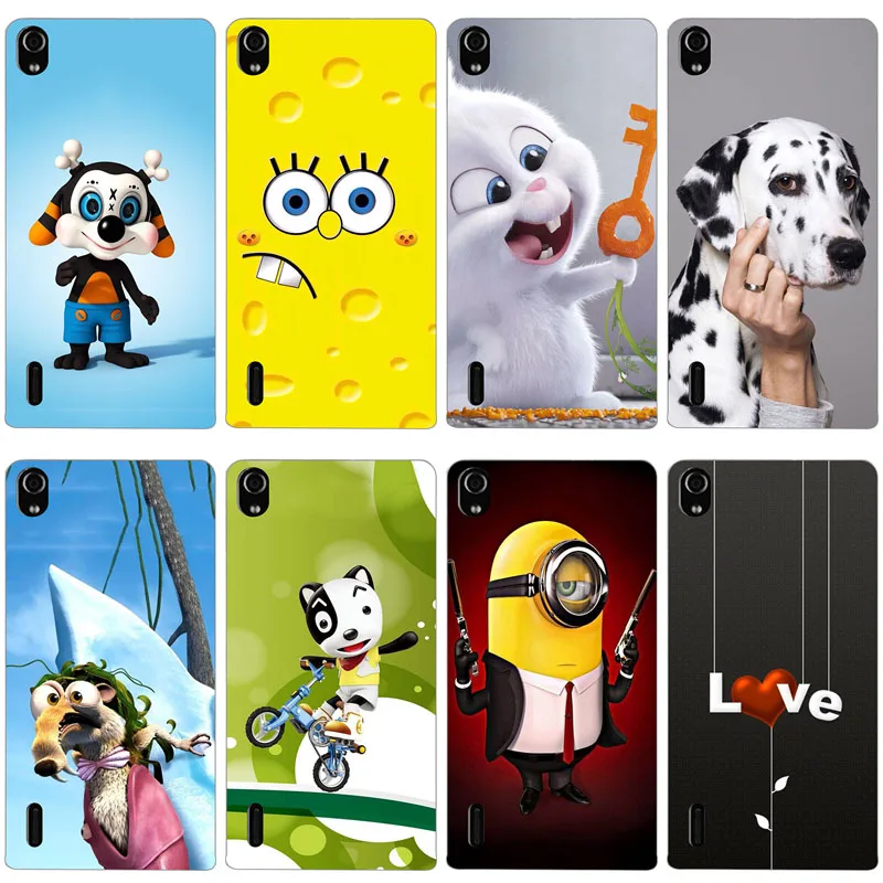 

Soft TPU Silicone phone case cover For Huawei Ascend P7 P7-L10 P7-L00 phone shell printing design Painted TPU case shell Flower