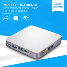 XCY Barebone Мини-ПК 1037UL Celeron Dual Core 1.8 ГГц Windows10 встраиваемых компьютеров с 6 * USB + HDMI DDR3 памяти mSATA