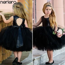 Nerlero/детское нарядное свадебное платье принцессы; вечерние платья без рукавов с блестками; Летние платья для девочек; одежда для маленьких девочек