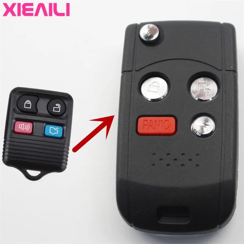 

XIEAILI OEM 4Button Modified Flip Folding Remote Key Case Shell For Ford Victoria/Escape/Expedition/Explorer Key Fob Case S482