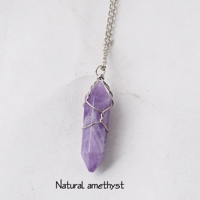 Natural crystal necklace, women jewelry
