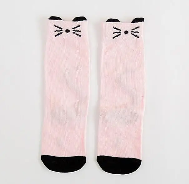 pink mouse Носки для маленьких девочек; Хлопковые гольфы с изображением лисы; милые Гольфы с рисунком; детская одежда; носки для обуви для малышей; Носки с рисунком - Цвет: pink mouse