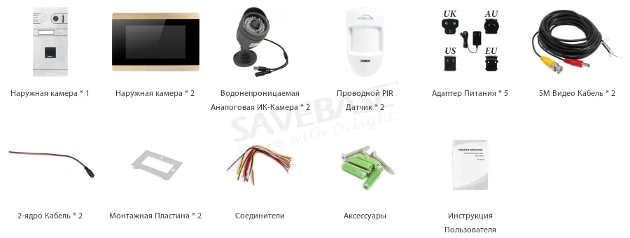 HOMSECUR 7 "Сенсорный Экран Видеодомофон Система CCTV Камера 800TVL Доступ по Отпечаткам Пальцев BC061-S + BM715-G