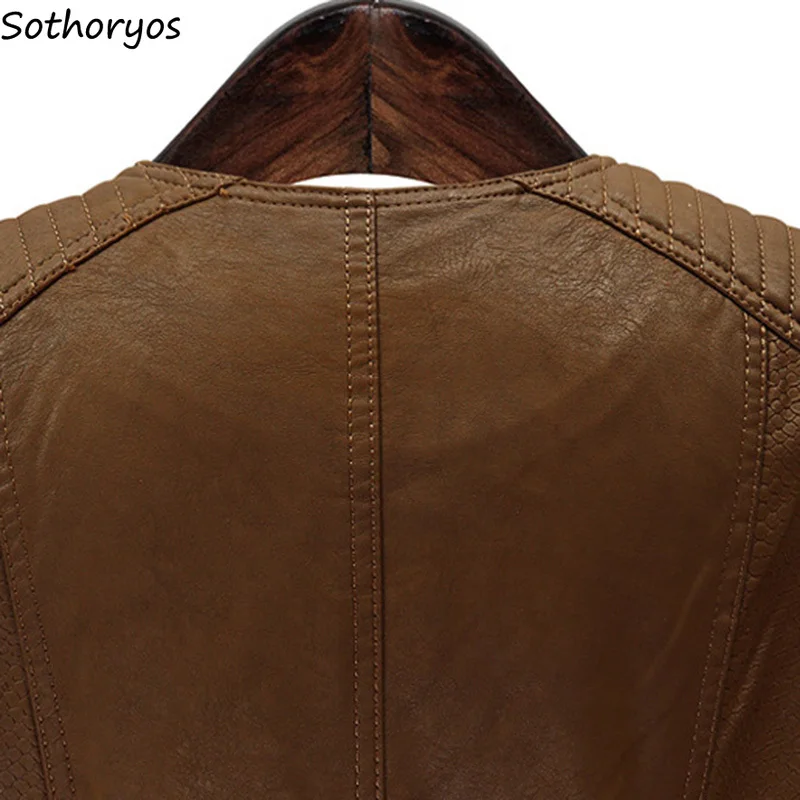 incredible  Jackets for Women PU Leather Plus Size Turn-down Collar Solid All-match Jacket Womens Simple Slim E