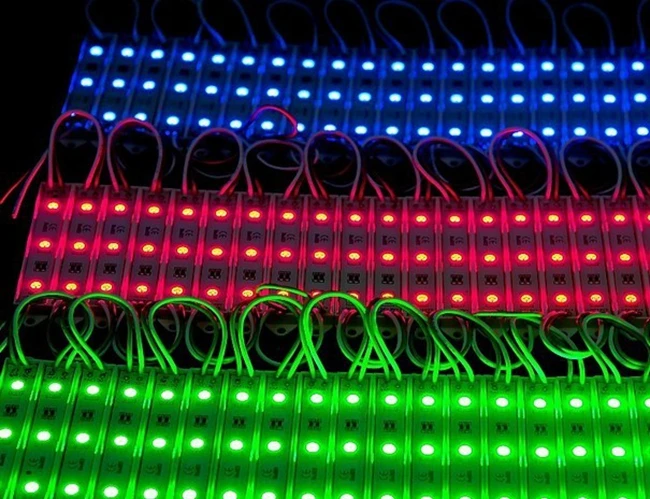 100 шт./лот 3 светодиода 5050 SMD RGB водонепроницаемый модуль IP65 12 В постоянного тока