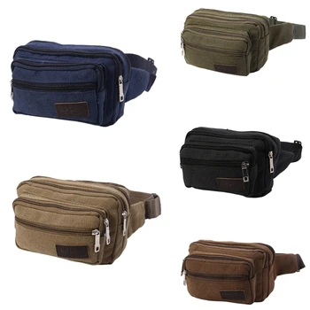 

NoEnName_Null High Quality Canvas Camping Waist Fanny Pack Bum Belt Bag Pouch Bags Travel Hip Purse Waist Pack