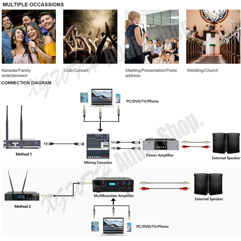Profession Wireless Microphone System 100 Channel