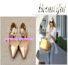 2015 new imported metal materials high-heeled shoes sexy ultra pointed pu leather wedding shoes