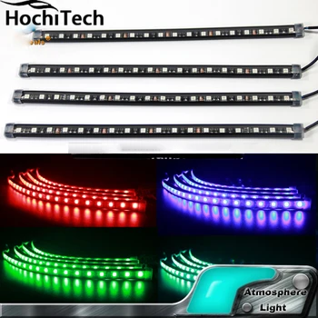 

16 colors Car Interior light 12" LED strips atmosphere led ambient light 72 LED chip/set Wireless Remote Music Control RGB